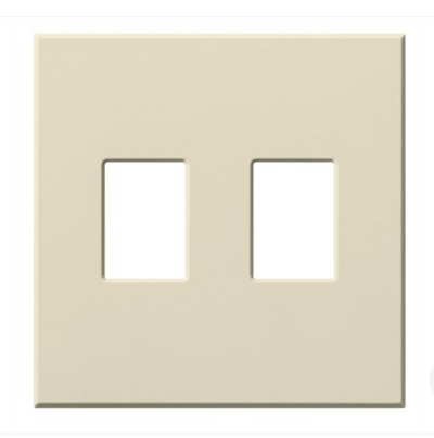 Lutron Architectural 2 Gang Wall Plate for Nova T Dimmers and Switches, Matte Finish, VWP-2-LA, Light Almond