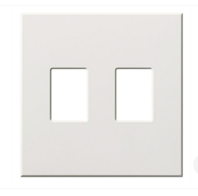 Lutron Architectural 2 Gang Wall Plate for Nova T Dimmers and Switches, Matte Finish, VWP-2-WH, White