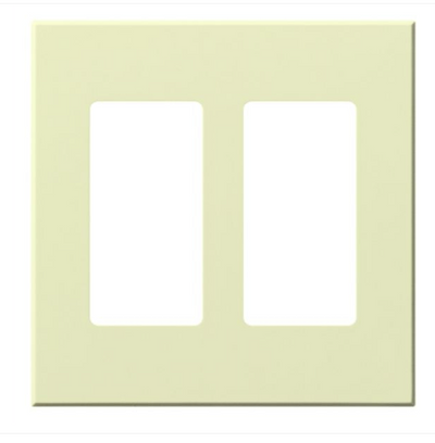 Lutron Architectural 2 Gang Wall Plate for 2 Accessories, Matte Finish, VWP-2R-AL, Almond