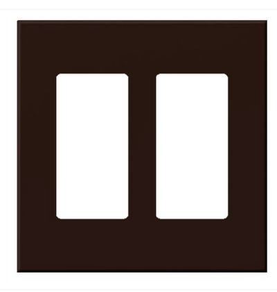 Lutron Architectural 2 Gang Wall Plate for 2 Accessories, Matte Finish, VWP-2R-BE, BR, Brown