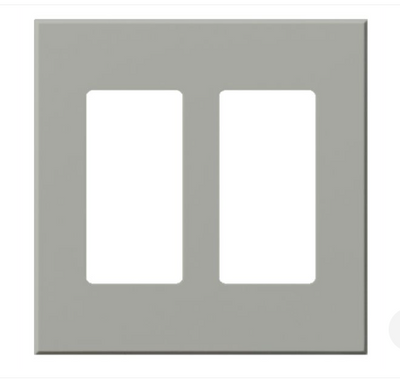 Lutron Architectural 2 Gang Wall Plate for 2 Accessories, Matte Finish, VWP-2R-GR, Gray