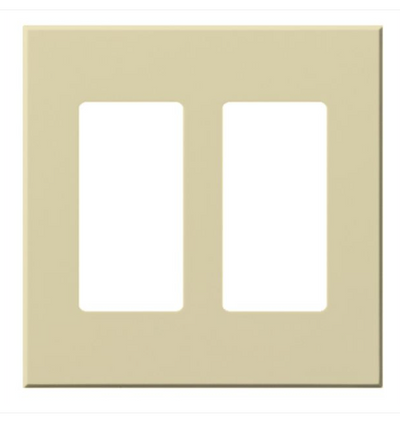 Lutron Architectural 2 Gang Wall Plate for 2 Accessories, Matte Finish, VWP-2R-IV, Ivory