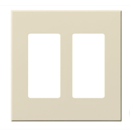 Lutron Architectural 2 Gang Wall Plate for 2 Accessories, Matte Finish, VWP-2R-LA, Light Almond