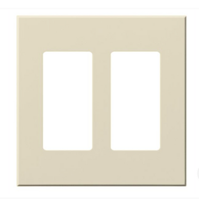 Lutron Architectural 2 Gang Wall Plate for 2 Accessories, Matte Finish, VWP-2R-LA, Light Almond