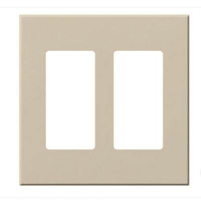 Lutron Architectural 2 Gang Wall Plate for 2 Accessories, Matte Finish, VWP-2R-TP, Taupe