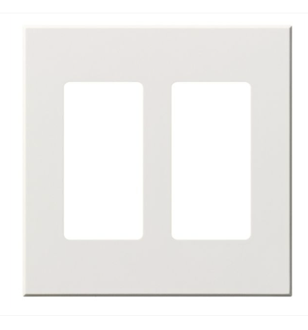 Lutron Architectural 2 Gang Wall Plate for 2 Accessories, Matte Finish, VWP-2R-WH, White