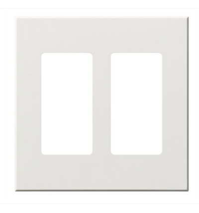 Lutron Architectural 2 Gang Wall Plate for 2 Accessories, Matte Finish, VWP-2R-WH, White