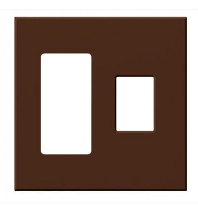 Lutron Architectural 2 Gang Wall Plate for 1 Accessory (Left) and 1 Nova T Dimmer/Switch (Right), Matte Finish, VWP-2RC-SI, Sienna
