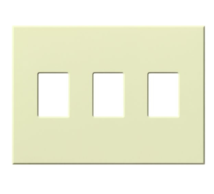 Lutron Architectural 3 Gang Wall Plate for Nova T Dimmers and Switches, Matte Finish, VWP-3-AL, Almond