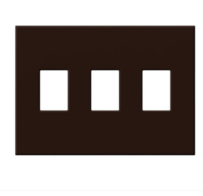Lutron Architectural 3 Gang Wall Plate for Nova T Dimmers and Switches, Matte Finish, VWP-3-BE, BR, Brown