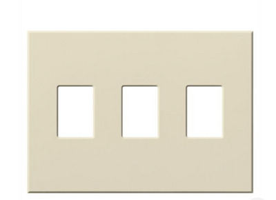 Lutron Architectural 3 Gang Wall Plate for Nova T Dimmers and Switches, Matte Finish, VWP-3-LA, Light Almond
