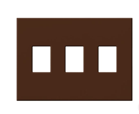 Lutron Architectural 3 Gang Wall Plate for Nova T Dimmers and Switches, Matte Finish, VWP-3-Si, Sienna