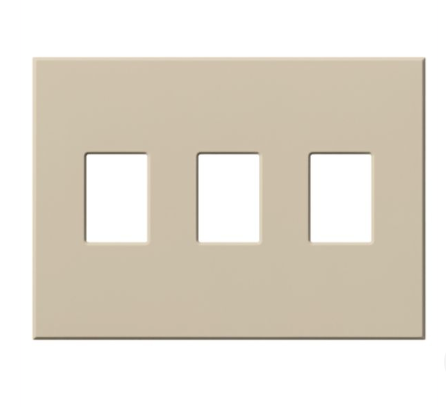Lutron Architectural 3 Gang Wall Plate for Nova T Dimmers and Switches, Matte Finish, VWP-3-TP, Taupe