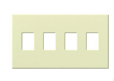 Lutron Architectural 4 Gang Wall Plate for Nova T Dimmers and Switches, Matte Finish, VWP-4-AL, Almond