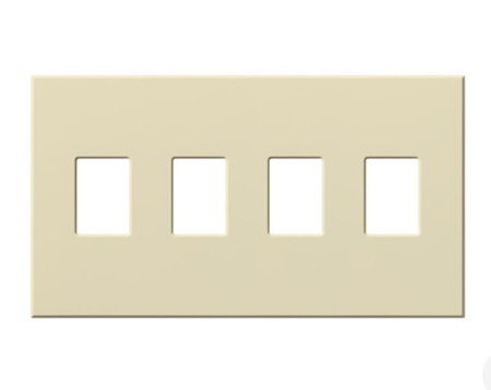 Lutron Architectural 4 Gang Wall Plate for Nova T Dimmers and Switches, Matte Finish, VWP-4-BE, Beige