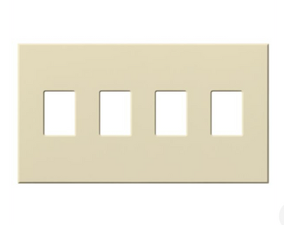 Lutron Architectural 4 Gang Wall Plate for Nova T Dimmers and Switches, Matte Finish, VWP-4-BE, Beige