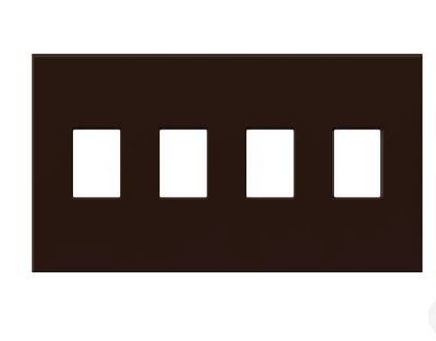 Lutron Architectural 4 Gang Wall Plate for Nova T Dimmers and Switches, Matte Finish, VWP-4-BE, BR, Brown