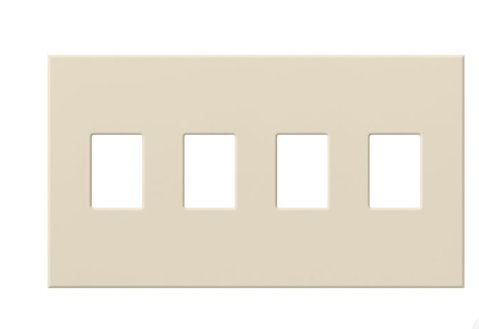Lutron Architectural 4 Gang Wall Plate for Nova T Dimmers and Switches, Matte Finish, VWP-4-LA, Light Almond