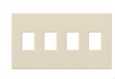Lutron Architectural 4 Gang Wall Plate for Nova T Dimmers and Switches, Matte Finish, VWP-4-LA, Light Almond