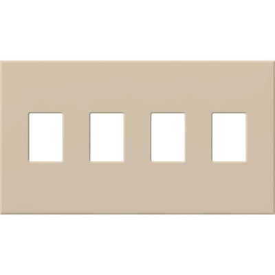 Lutron Architectural 4 Gang Wall Plate for Nova T Dimmers and Switches, Matte Finish, VWP-4-TP, Taupe