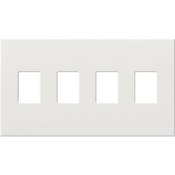 Lutron Architectural 4 Gang Wall Plate for Nova T Dimmers and Switches, Matte Finish, VWP-4-WH, White