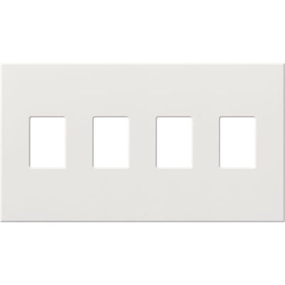 Lutron Architectural 4 Gang Wall Plate for Nova T Dimmers and Switches, Matte Finish, VWP-4-WH, White