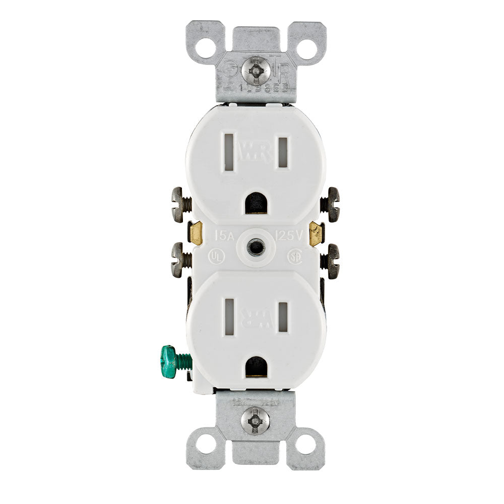 Leviton W5320-T0W White – Weather and Tamper-Resistant, 15 Amp, 125 Volt, 5-15R, 2 Pole, 3 Wire, Straight Blade, Duplex