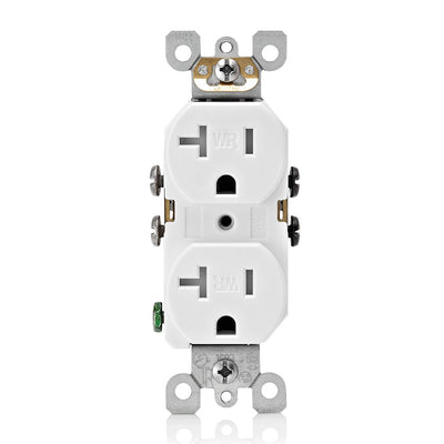 Leviton W5820-T0W White – Weather and Tamper-Resistant, 20 Amp, 125 Volt, 5-20R, 2 Pole, 3 Wire, Straight Blade, Duplex