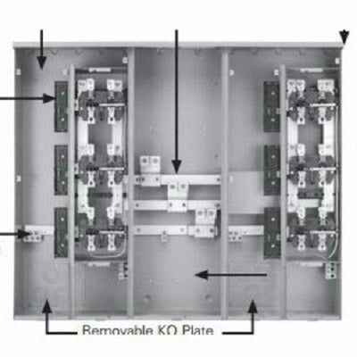 Siemens WEPK4412 PAK Metering: NEC 2020, EUSERC, 120/240V, 400A, 4 Gang, 1 Phase, 225A, 4 Jaw, Ring Type, No Bypass