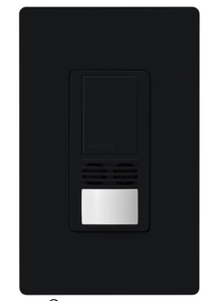 Lutron Maestro Dual-Tech Motion Sensor Switch, Vacancy Only, TAA Compliant, 6A, 120-277V, Single Pole, Ground/Neutral Req'd, WMS-A102-V-BL, Black