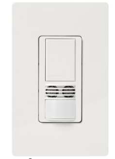 Lutron Maestro Dual-Tech Motion Sensor Switch, TAA Compliant, 6A, 120-277V, Single Pole, Ground/Neutral Required, WMS-A102-WH, White