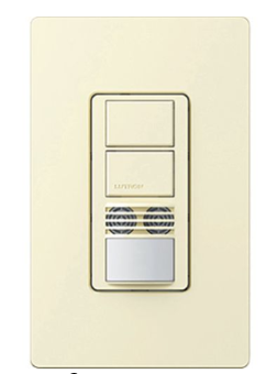 Lutron Maestro Dual Circuit Dual-Tech Motion Sensor Switch, TAA Compliant, 6A, 120-277V, Single Pole, Ground/Neutral Req'd, WMS-A202-AL, Almond