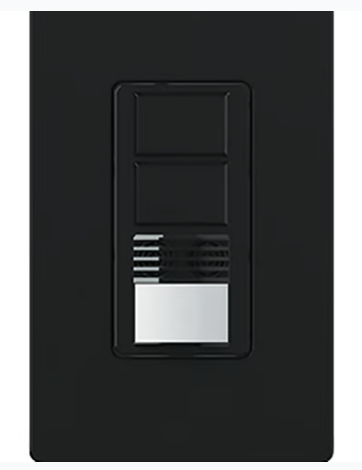 Lutron Maestro Dual Circuit Dual-Tech Motion Sensor Switch, TAA Compliant, 6A, 120-277V, Single Pole, Ground/Neutral Req'd, WMS-A202-BL, Black
