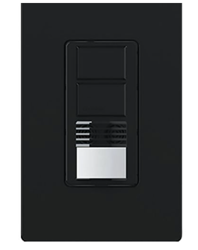 Lutron Maestro Dual Circuit Dual-Tech Motion Sensor Switch,TAA Compliant,6A, 120-277V,Single Pole,Ground/Neutral Req'd, WMS-A202-BTBU, Black Bulk Pack