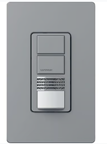 Lutron Maestro Dual Circuit Dual-Tech Motion Sensor Switch, TAA Compliant, 6A, 120-277V, Single Pole, Ground/Neutral Req'd, WMS-A202-GR, Gray