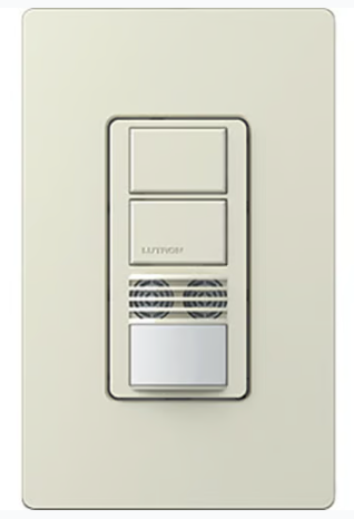 Lutron Maestro Dual Circuit Dual-Tech Motion Sensor Switch, TAA Compliant, 6A, 120-277V, Single Pole, Ground/Neutral Req'd, WMS-A202-LA, Light Almond