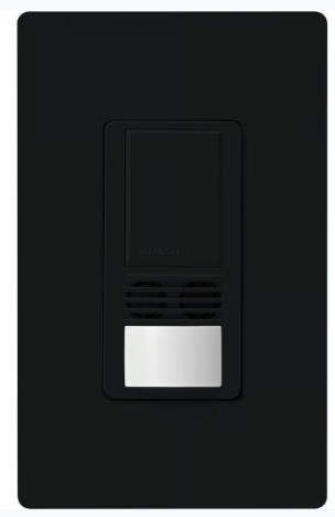 Lutron Maestro Dual-Tech Motion Sensor Switch, TAA Compliant, 6A, 120-277V, Single Pole/3-Way, Neutral Required, WMS-B102-BL, Black