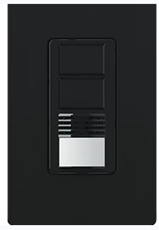 Lutron Maestro Dual Circuit Dual-Tech Motion Sensor Switch, TAA Compliant, 6A, 120-277V, Single Pole/ 3-Way, Neutral Required, WMS-B202-BL, Black
