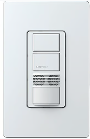 Lutron Maestro Dual Circuit Dual-Tech Motion Sensor Switch, TAA Compliant, 6A, 120-277V, Single Pole/3-Way, Neutral Required, WMS-B202-WH, White