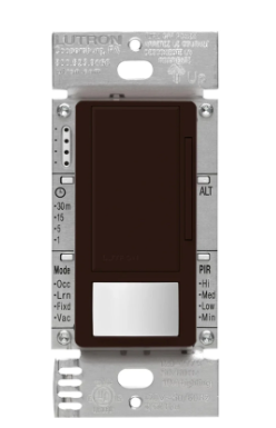 Lutron Maestro 0-10V Motion Sensor/Dimmer Switch, TAA Compliant, 8A, Neutral Optional, 120-277V, Single Pole/Multi-Location, WMS-Z101-BR, Brown