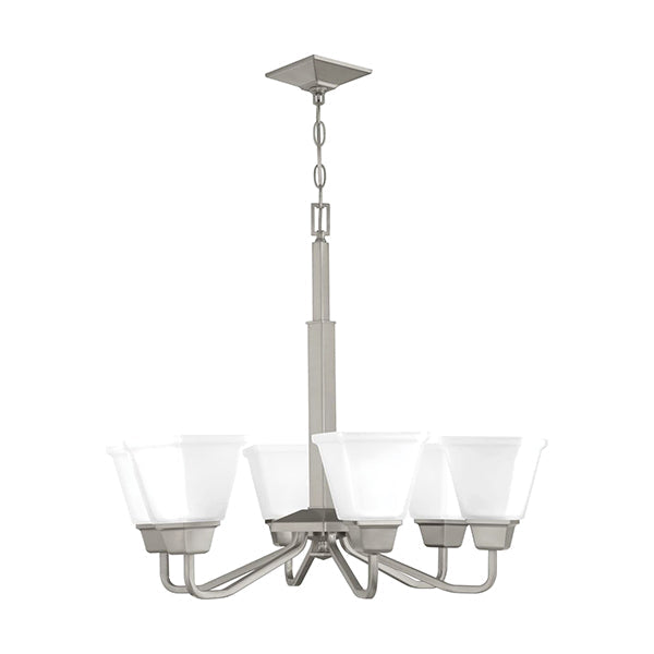 Progress Lighting P400119-009 Clifton Heights 6-Light Chandelier Ceiling Light, Brushed Nickel