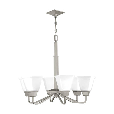 Progress Lighting P400119-009 Clifton Heights 6-Light Chandelier Ceiling Light, Brushed Nickel