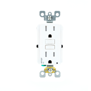 Leviton AGTR1-W 15 Amp, 125 Volt Dual Function AFCI/GFCI Receptacle, 20 Amp Feed-Through, Tamper-Resistant