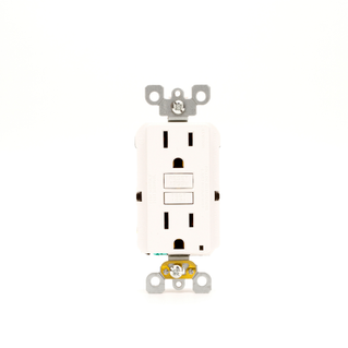Leviton GFNT1-W 15 Amp, 125 Volt Receptacle/Outlet, 20 Amp Feed-Through, Self-test SmartlockPro Slim GFCI