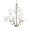 Progress 20327 P4625-09 Bravo 9-Light Chandelier Ceiling Light, Brushed Nickel