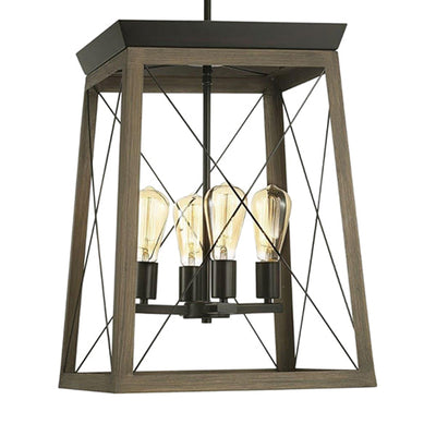 Progress Lighting P500178-020 Briarwood 4-Light Foyer Pendant, Antique Bronze