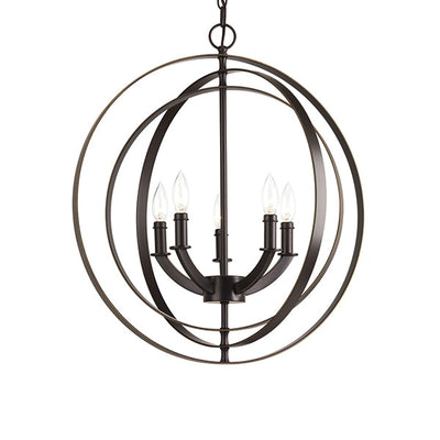 Progress Lighting P3841-20 Equinox 5-Light Foyer Pendant, Antique Bronze