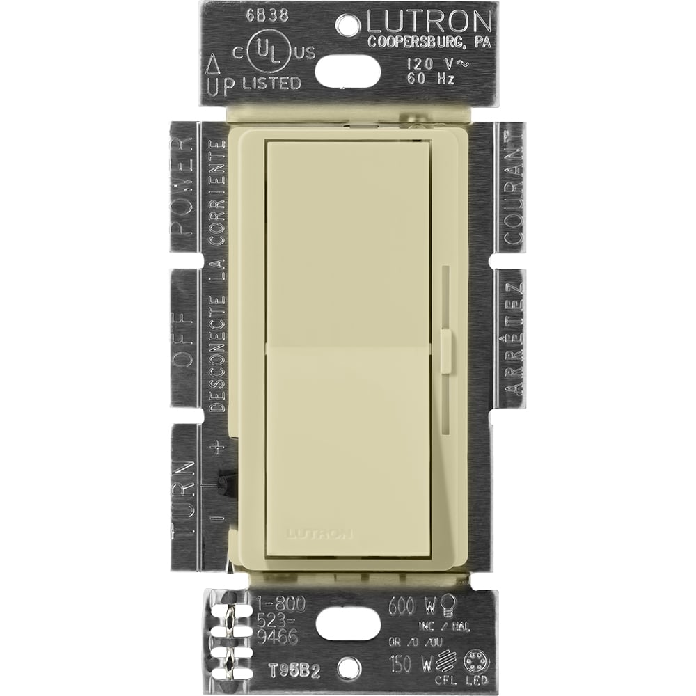 Lutron Diva MLV Dimmer Switch w/ Night Light, 450W (600VA), Single Pole/3-Way, No Neutral Required, 120V, DVSCLV-603P-SA, Sage