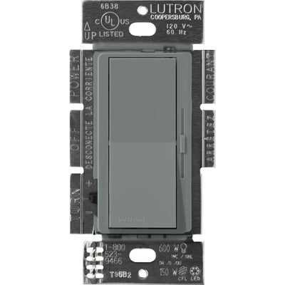 Lutron Diva MLV Dimmer Switch w/ Night Light, 450W (600VA), Single Pole/3-Way, No Neutral Required, 120V, DVSCLV-603P-SL, Slate