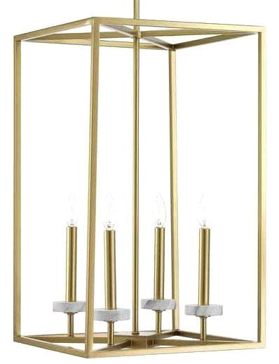 Progress Lighting P500105-078 Palacio 4-Light Pendant, Vintage Gold